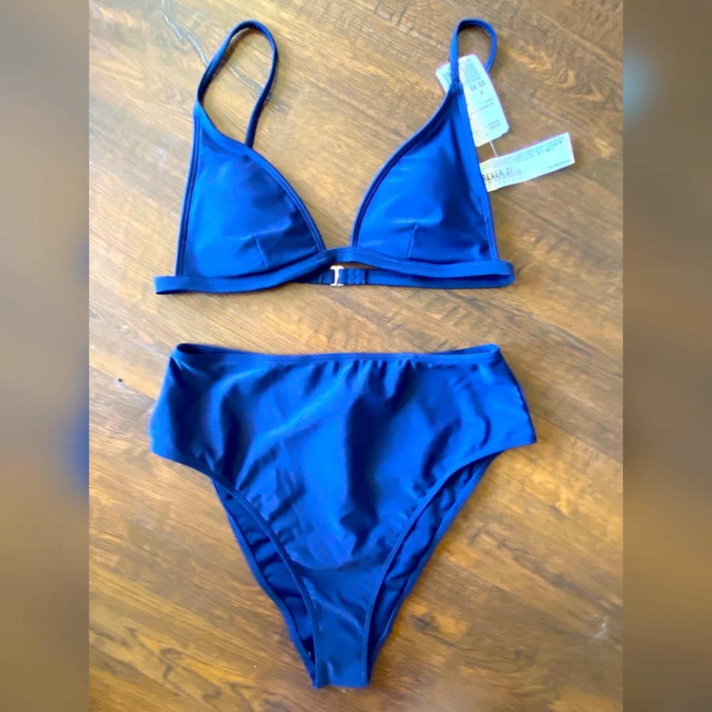 NWT Navy Two Piece Swimsuit